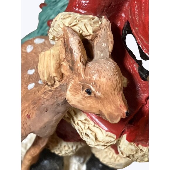 Youngs Christmas Santa Figurine With Deer and Tree - Picture 10 of 14